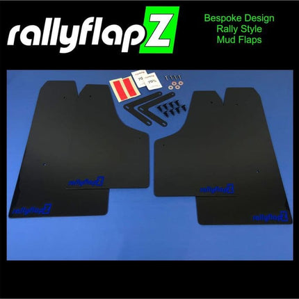 FOCUS RS Mk2 (2009-2011) BLACK MUDFLAPS (rallyflapZ Logo Blue) - Car Enhancements UK