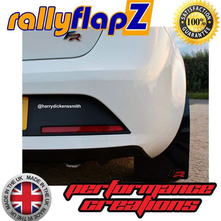IBIZA MK4 (08-17) BLACK MUDFLAPS (FR Logo Silver & Red) - Car Enhancements UK