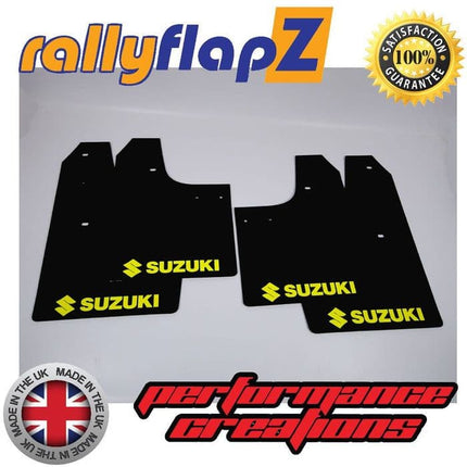 IGNIS SPORT (2003-2005) BLACK MUDFLAPS (Logo Yellow) - Car Enhancements UK