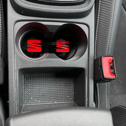 Seat Leon MK3 - Cup Holder Inserts With Logo - Car Enhancements UK