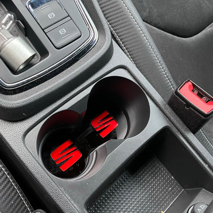Seat Leon MK3 - Cup Holder Inserts With Logo - Car Enhancements UK