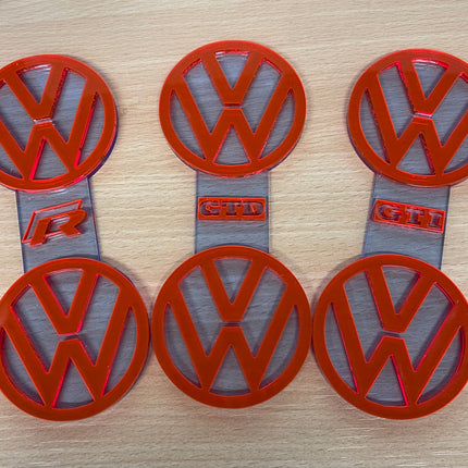 MK7 Golf - Cup Holder Inserts With Logo - Car Enhancements UK