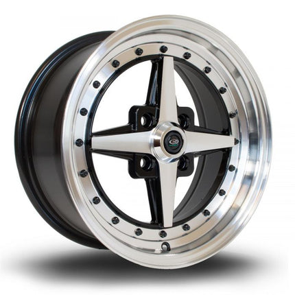 ROTA ZERO IN GLOSS BLACK WITH POLISHED FACE 15X7" 4X100 ET35 - Car Enhancements UK