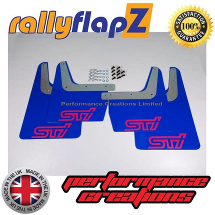 IMPREZA CLASSIC GC8 (93-01) BLUE MUDFLAPS 'STi' STYLE LOGO PINK - Car Enhancements UK