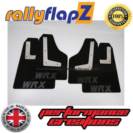 IMPREZA HATCH / SALOON (2008-2014) BLACK MUDFLAPS 'WRX' STYLE LOGO MATT BLK - Car Enhancements UK