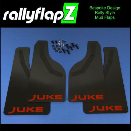 JUKE (Pre Facelift) BLACK MUDFLAPS (Logo Red) - Car Enhancements UK