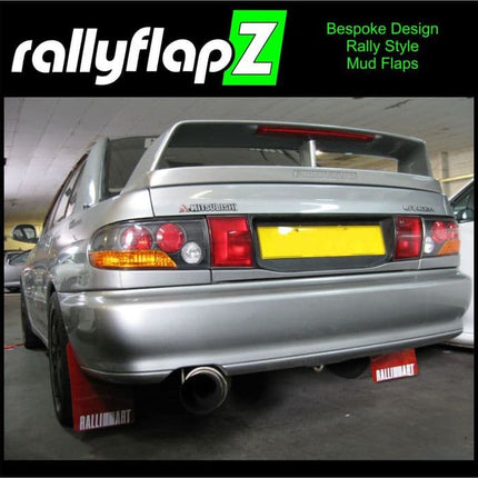 LANCER EVO 1,2,3 (1992-1996)- RED MUDFLAPS (Logo White) - Car Enhancements UK