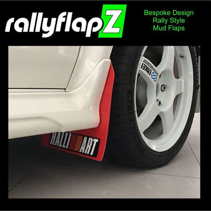 LANCER EVO 1,2,3 (1992-1996)- RED MUDFLAPS (Logo White, Red & Orange) - Car Enhancements UK
