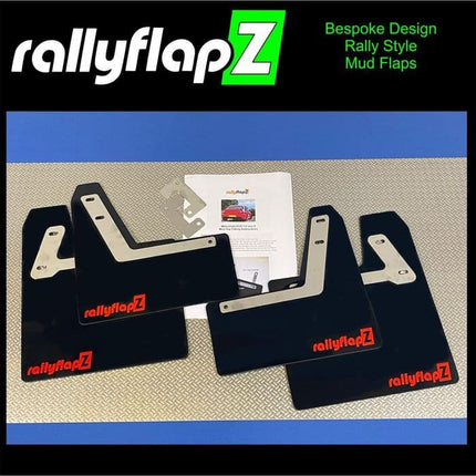 LANCER EVO 7, 8 & 9 (2001-2007)- BLACK MUDFLAPS (rallyflapZ Logo Red) - Car Enhancements UK