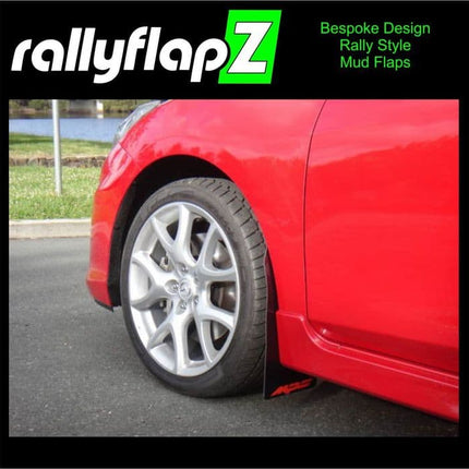 MAZDA 3 MPS (2007-2013) BLACK MUDFLAPS (Logo in Red) - Car Enhancements UK