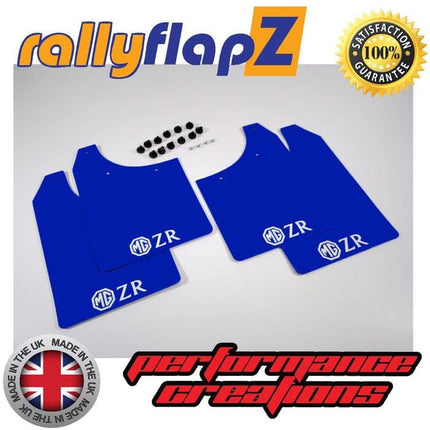 MG ZR (2001-2005) BLUE MUDFLAPS (Logo White) - Car Enhancements UK