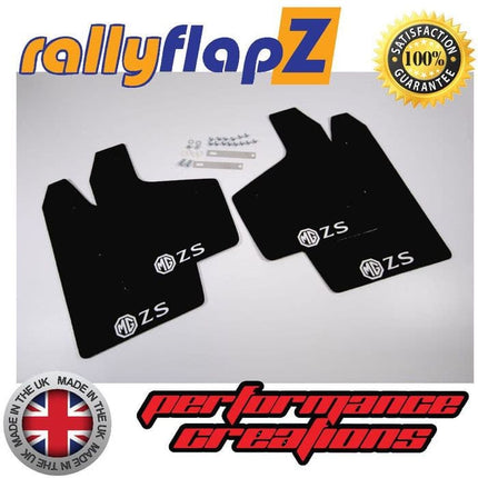 MG ZS (2001-2005) BLACK MUDFLAPS (Logo White) - Car Enhancements UK