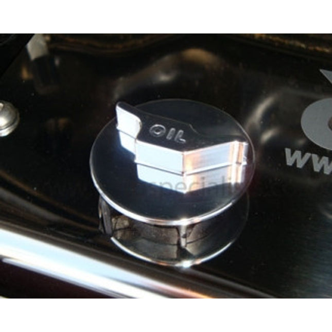 Polished Oil filler cap with raised oil can logo - ST, Zetec & Zetec -S Petrol models - Car Enhancements UK