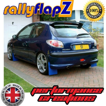 PEUGEOT 206 BLUE MUDFLAPS - Car Enhancements UK