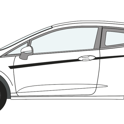 Fiesta Mk8 Upper Side Stripe Decal Set - Car Enhancements UK
