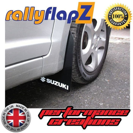 SWIFT SPORT 2ND GEN ZC31S - BLACK MUDFLAPS (Suzukui Logo White) - Car Enhancements UK