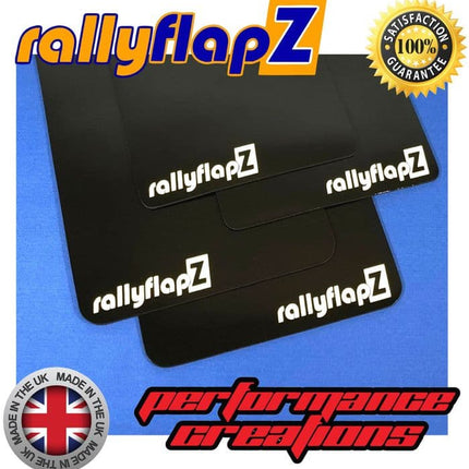 SWIFT SPORT 3RD GEN ZC32S (2012+) BLACK MUDFLAPS (rallyflapZ Logo White) - Car Enhancements UK
