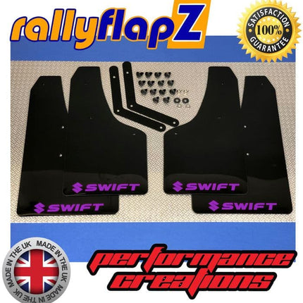 SWIFT SPORT 4TH GEN ZC33S BLACK MUDFLAPS (Swift Logo Purple ) - Car Enhancements UK