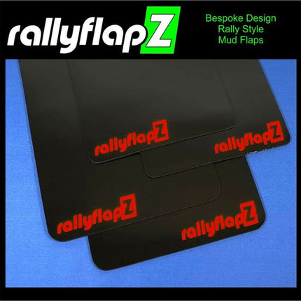 VW GOLF 'R' MK7 BLACK MUDFLAPS - rallyflapZ Logo Red - Car Enhancements UK