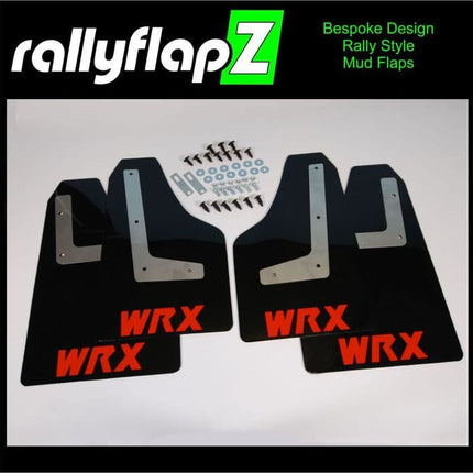 WRX / STI HATCH/SALOON (08-14) BLACK MUDFLAPS (WRX STYLE LOGO RED) - Car Enhancements UK